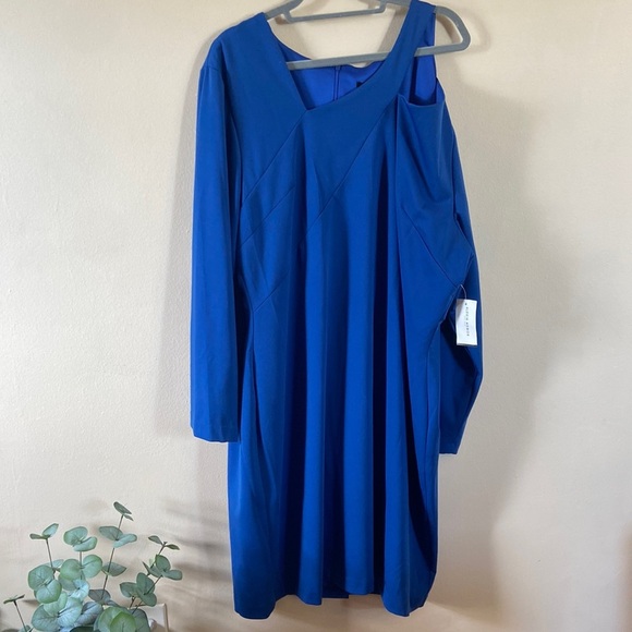 New Blue Alexia Admor Dress Short BodyCon Mini Long Sleeve plus 3X Business Work - Picture 2 of 8